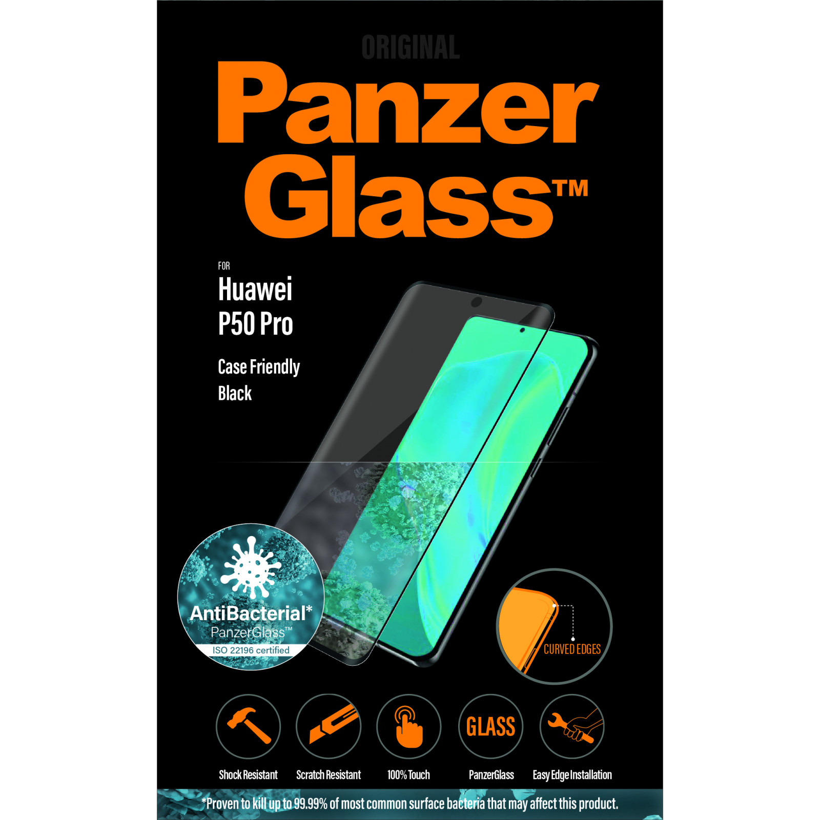Стъклен протектор PanzerGlass за Huawei P50 pro CaseFriendly, Black