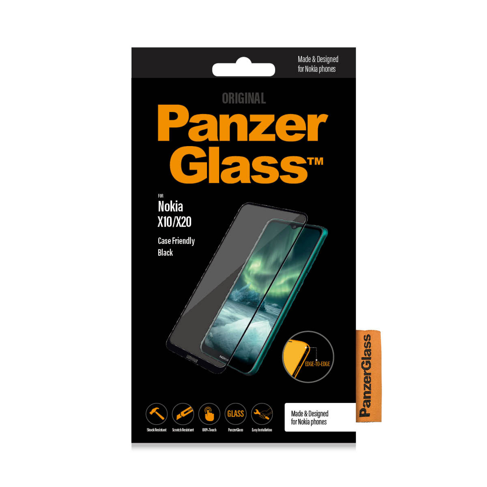 Стъклен протектор PanzerGlass за Nokia X10 / X20 CaseFriendly - Черен