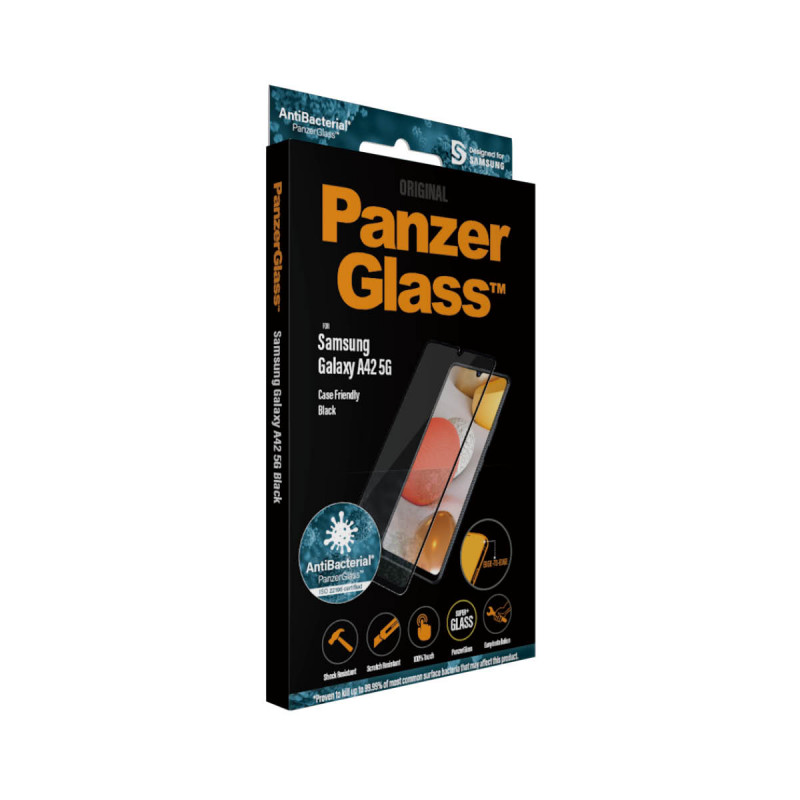 Стъклен протектор PanzerGlass за Samsung Galaxy A42 5G CaseFriendly, Black AB