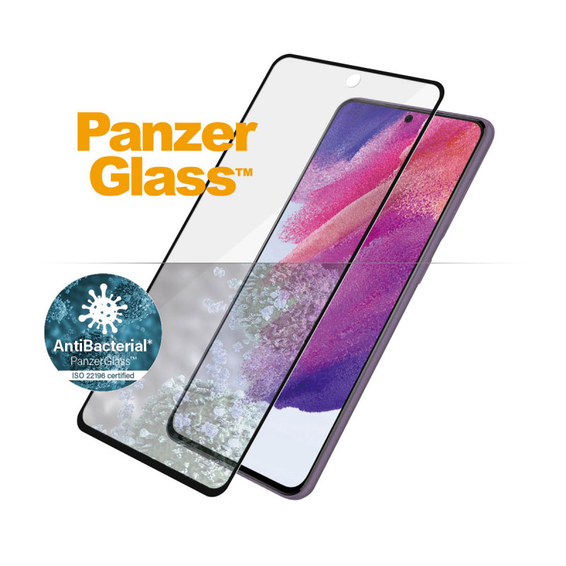 Стъклен протектор PanzerGlass за Samsung Galaxy S21 FE AntiBacterial CaseFriendly - Черен