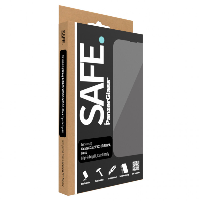 Стъклен протектор Safe за Samsung Galaxy A13/A23/M23 5G/M33 5G CaseFriendly - Черен