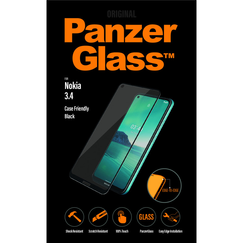 Стъклен протектор за Nokia 3.4 PanzerGlass CaseFriendly - Черен