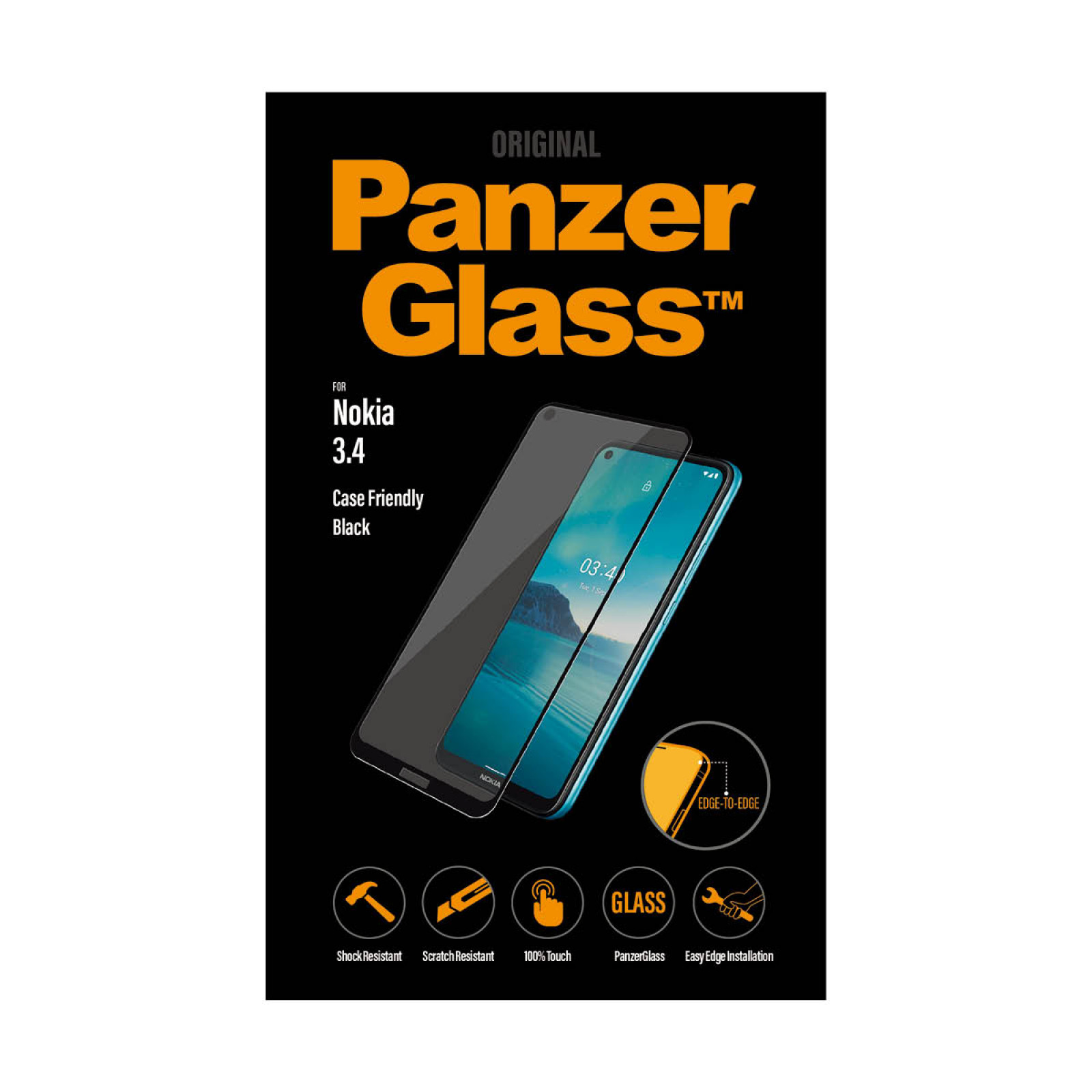Стъклен протектор за Nokia 3.4 PanzerGlass CaseFriendly - Черен