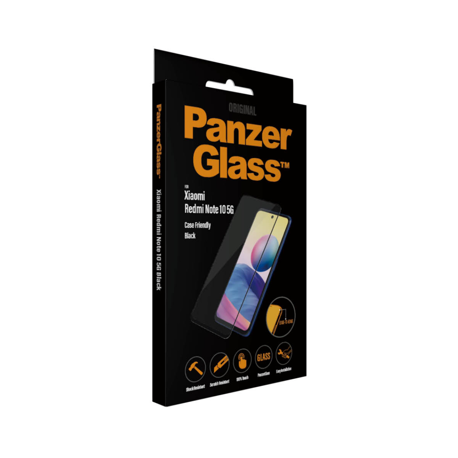 Стъклен протектор PanzerGlass за Xiaomi Redmi Note 10 5G CaseFriendly - Черен