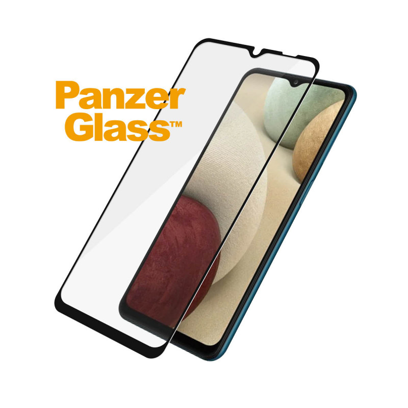 Стъклен протектор PanzerGlass за Samsung A12 , CaseFriendly - Черен