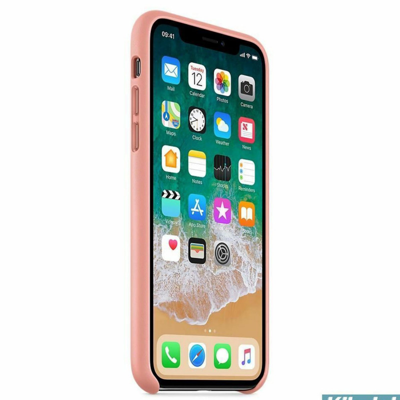 Оригинален гръб Apple Leather Cover за iPhone X/XS - Pink Sand, MRGH2ZM/A