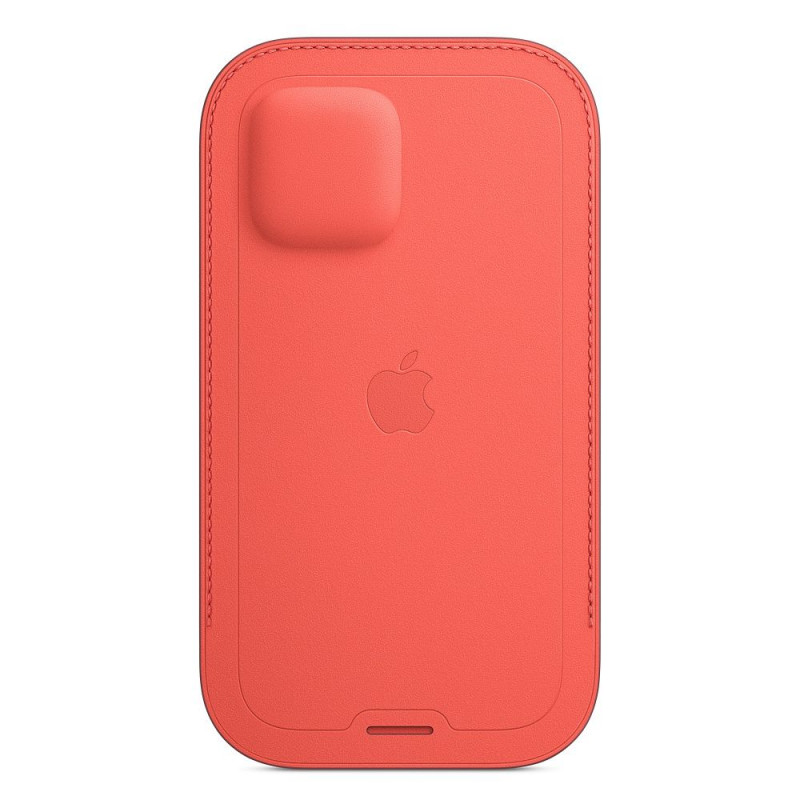Оригинален гръб Apple Leather Sleeve MagSafe Cover за iPhone 12/12 Pro - Розов, MHYA3ZM/A