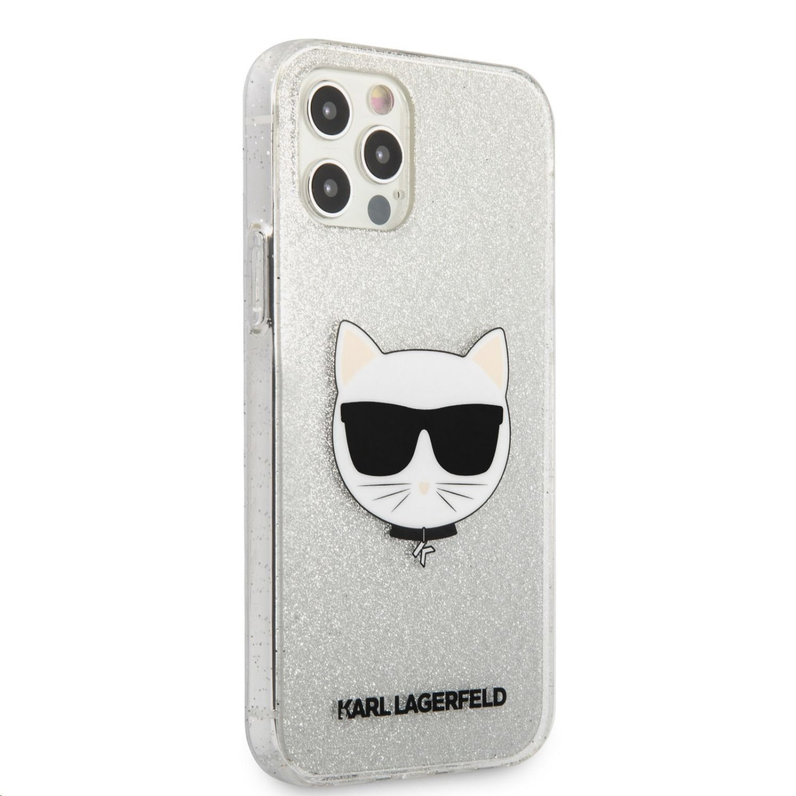 Гръб Karl Lagerfeld Choupette Head Glitter Case за iPhone 12 Pro Max 6.7 - Сребрист