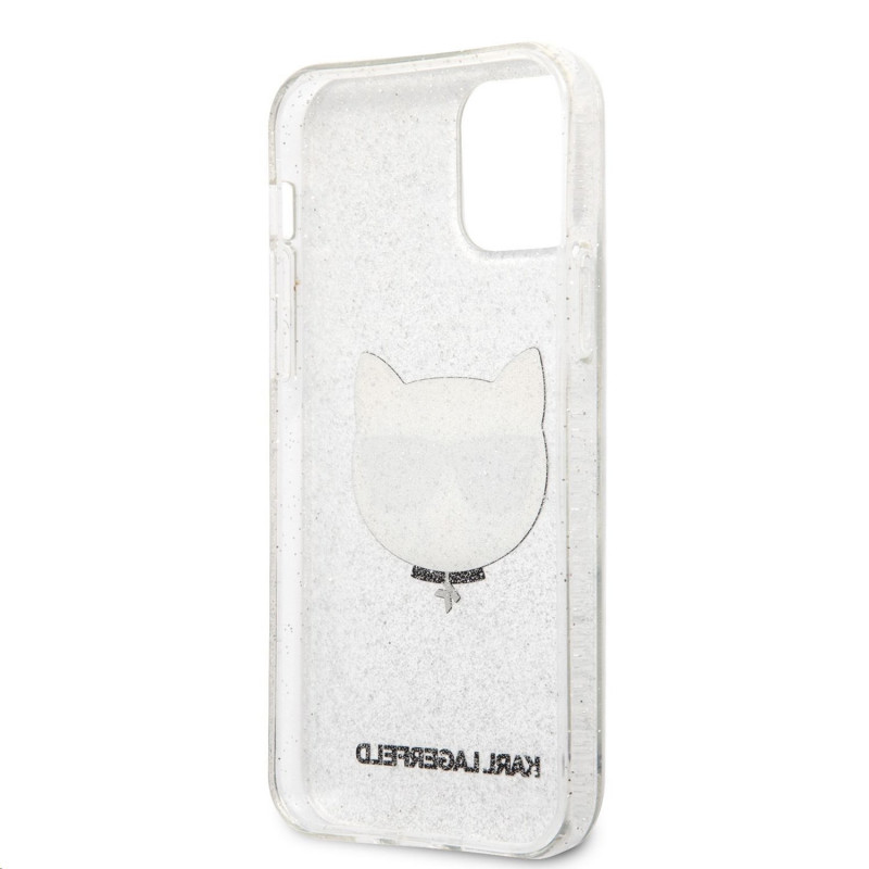 Гръб Karl Lagerfeld Choupette Head Glitter Case за iPhone 12 Pro Max 6.7 - Сребрист
