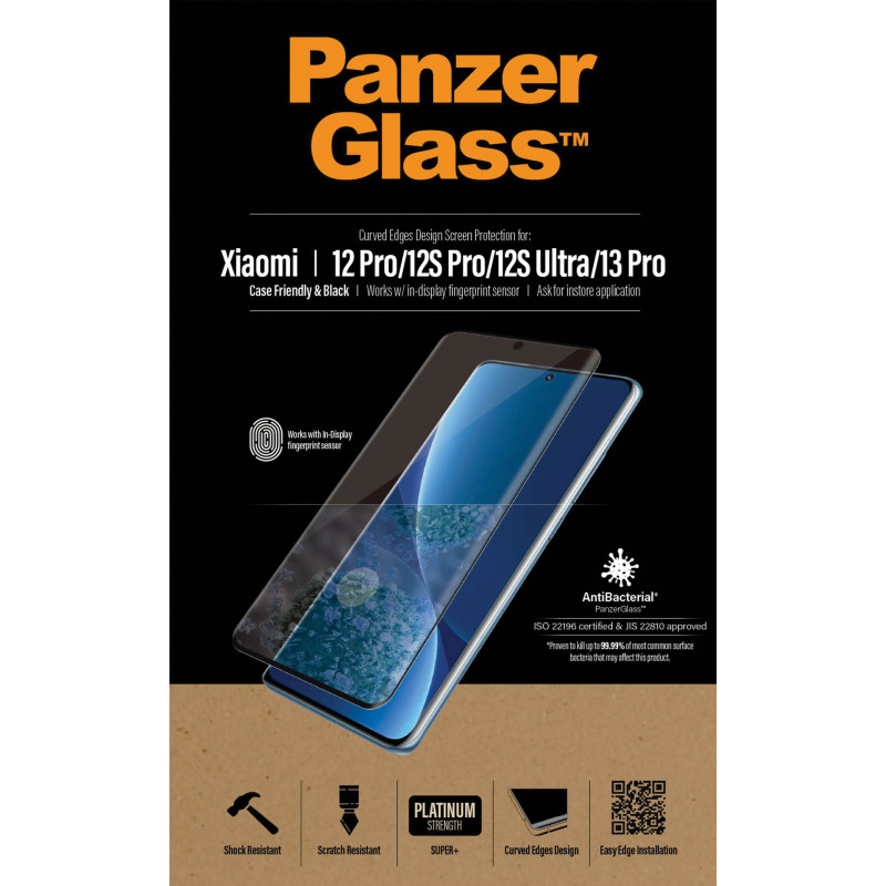 Стъклен протектор PanzerGlass за Xiaomi 12 Pro/13 Pro, Case Friendly, Black AB