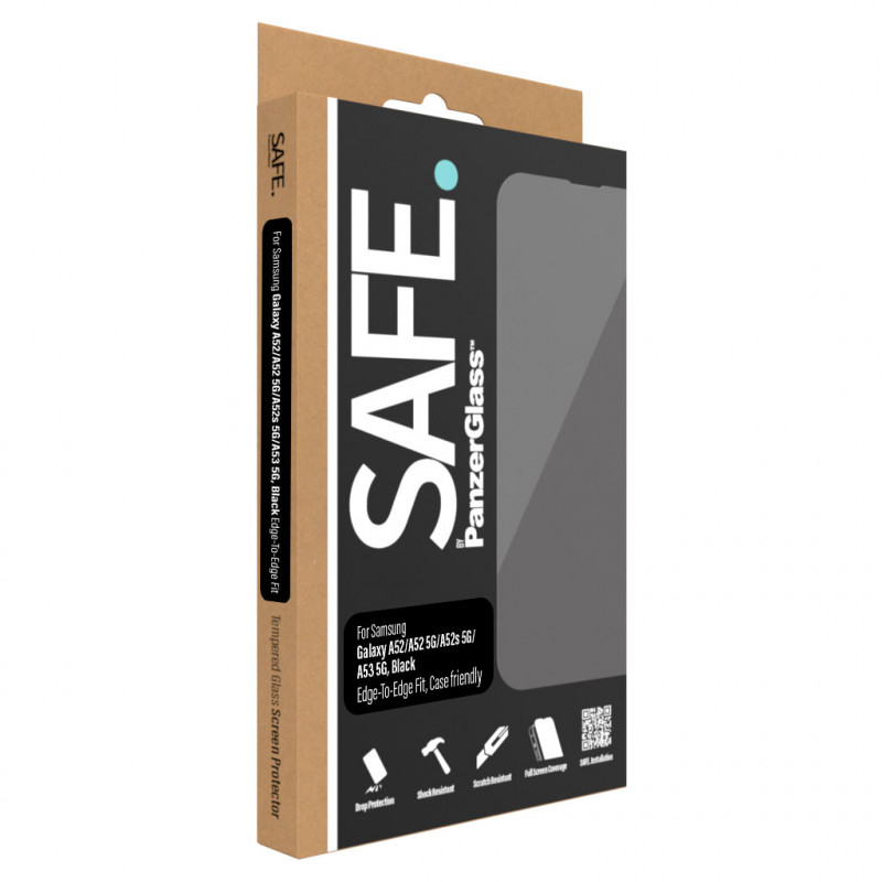 Стъклен протектор Safe Samsung Galaxy A52/A52 5G/A52s/A53 5G, Case Friendly - Черен, 118191