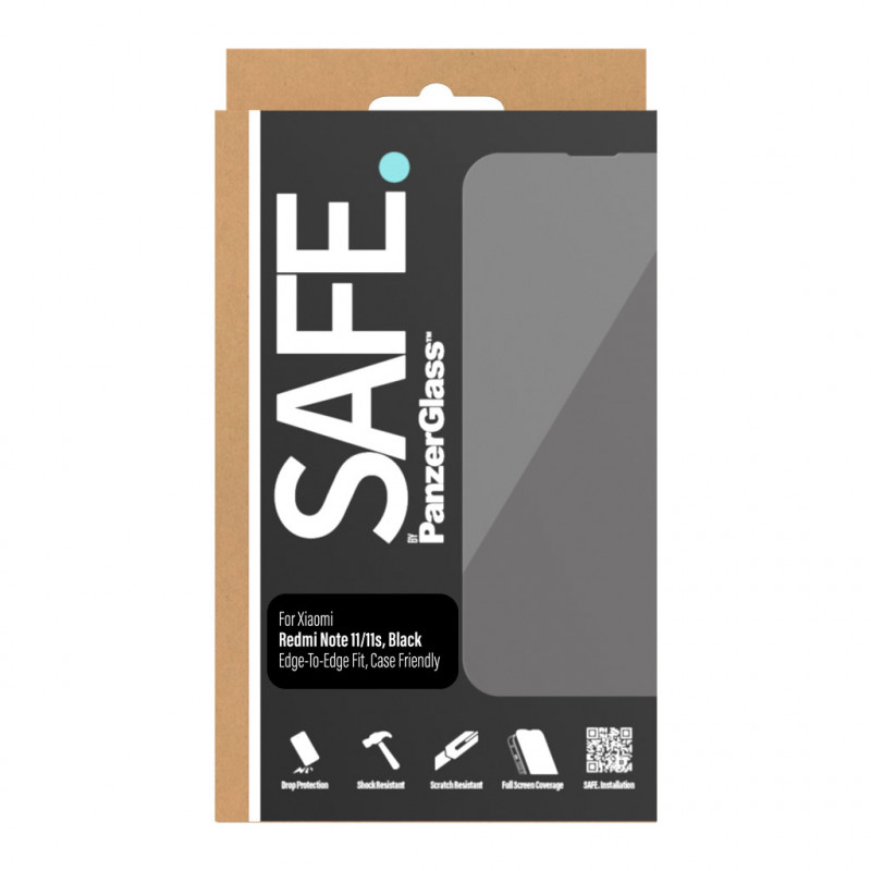Стъклен протектор Safe за Xiaomi Redmi Note 11/11s  CaseFriendly - Черен