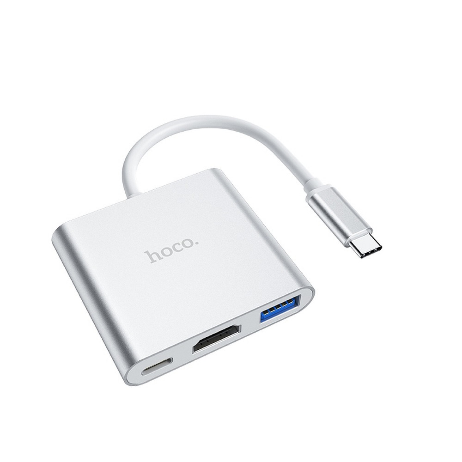 Хъб Hoco HB14 Easy use Type-C ( Type-C to USB3.0+HDMI+PD) - Сребрист