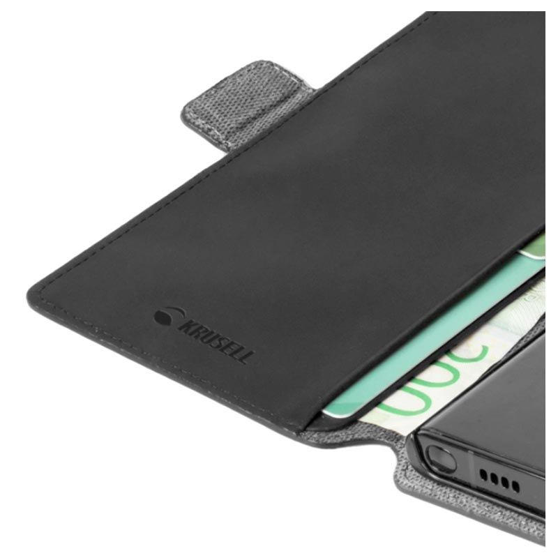 Калъф Krusell Leather Phone Wallet за Samsung Galaxy S22 Ultra - Черен