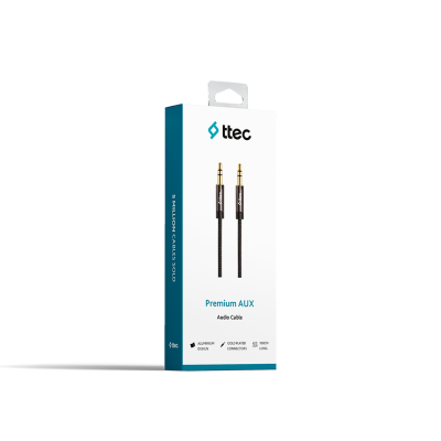 Кабел ttec Sterio Premium Aux Cable 3.5mm, 1 mt