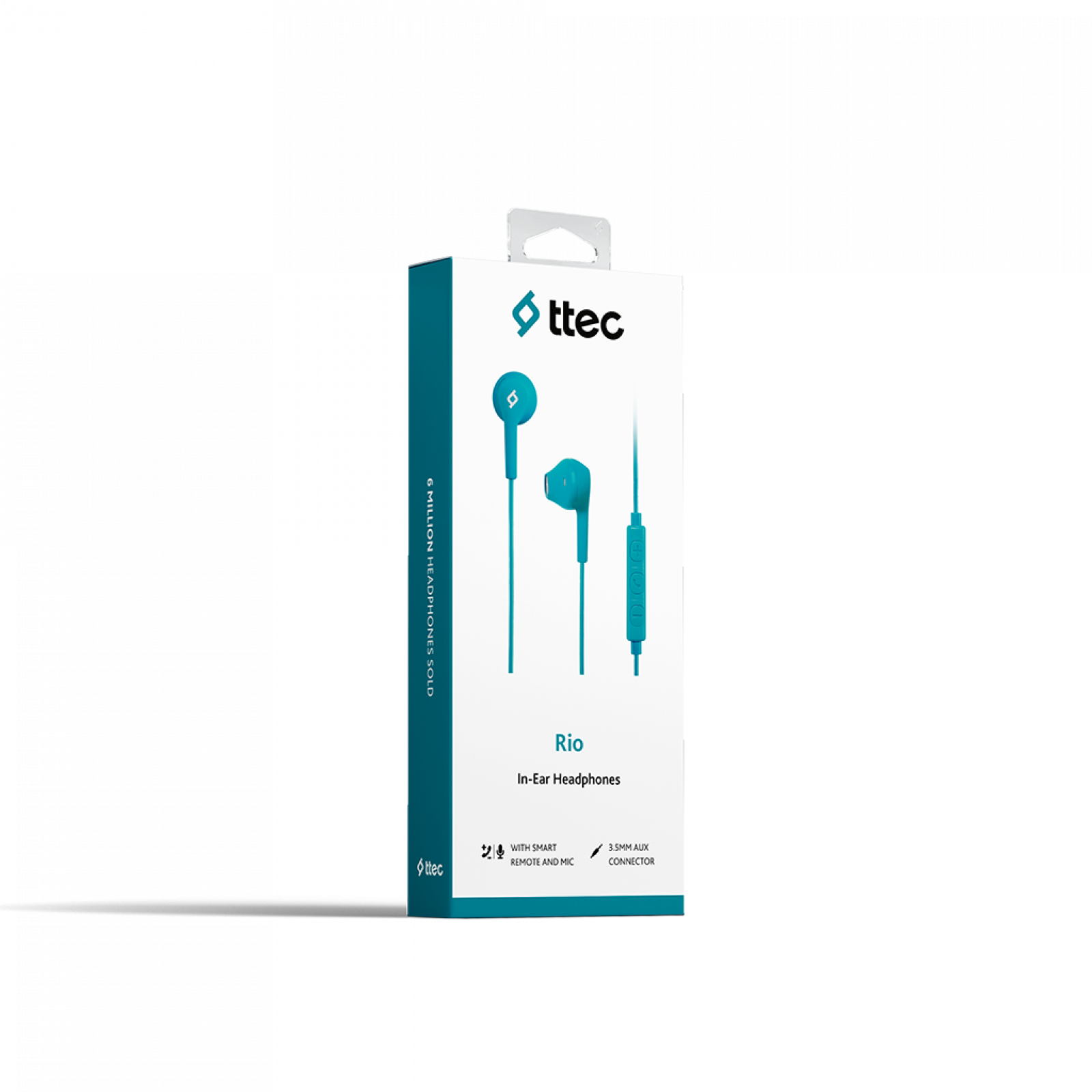 Слушалки RIO In-Ear Headphones with Built-in remote control - Тюркоаз