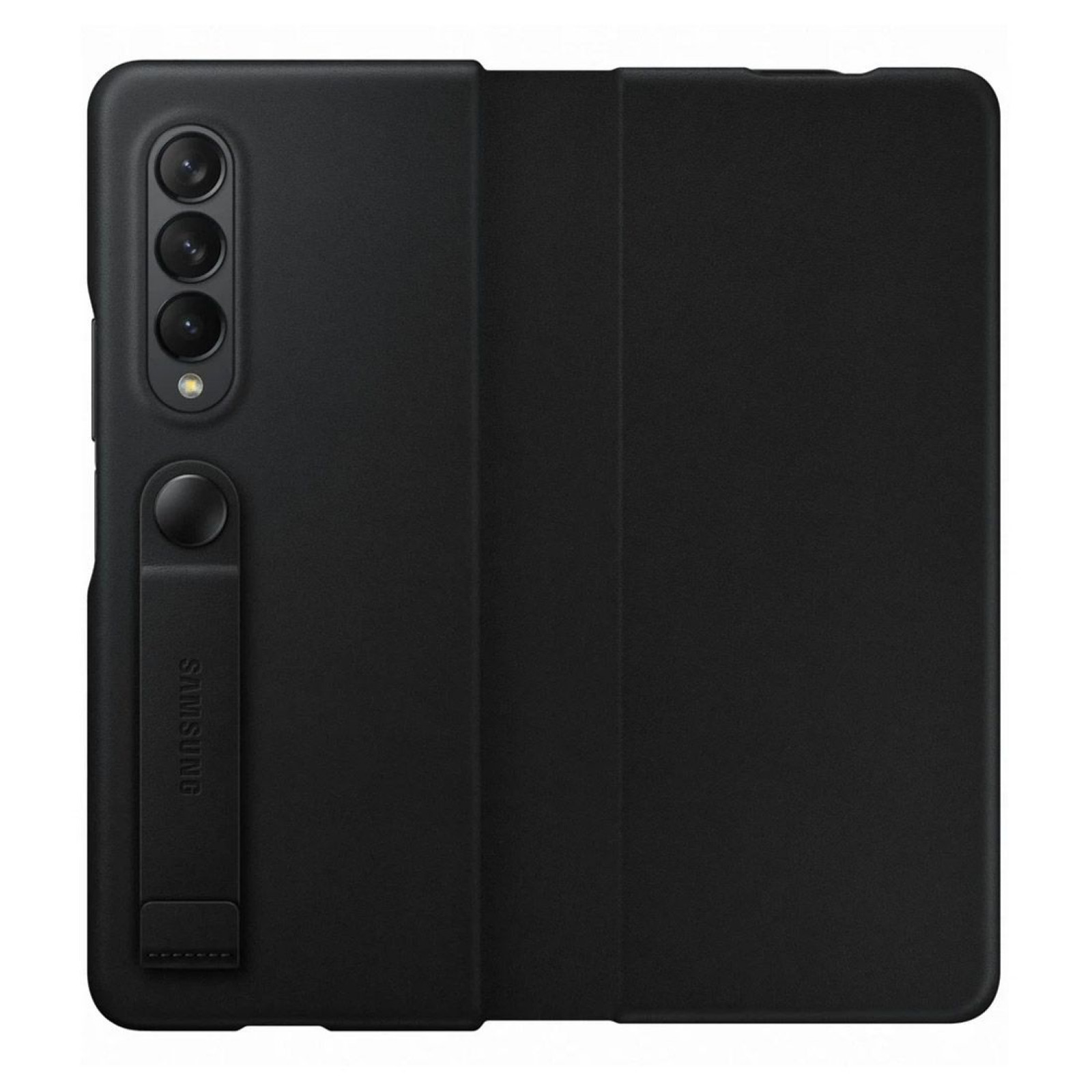 Оригинален Калъф Samsung Leather Flip Cover за  Galaxy Z Fold 3 - Черен, EF-FF926LBE