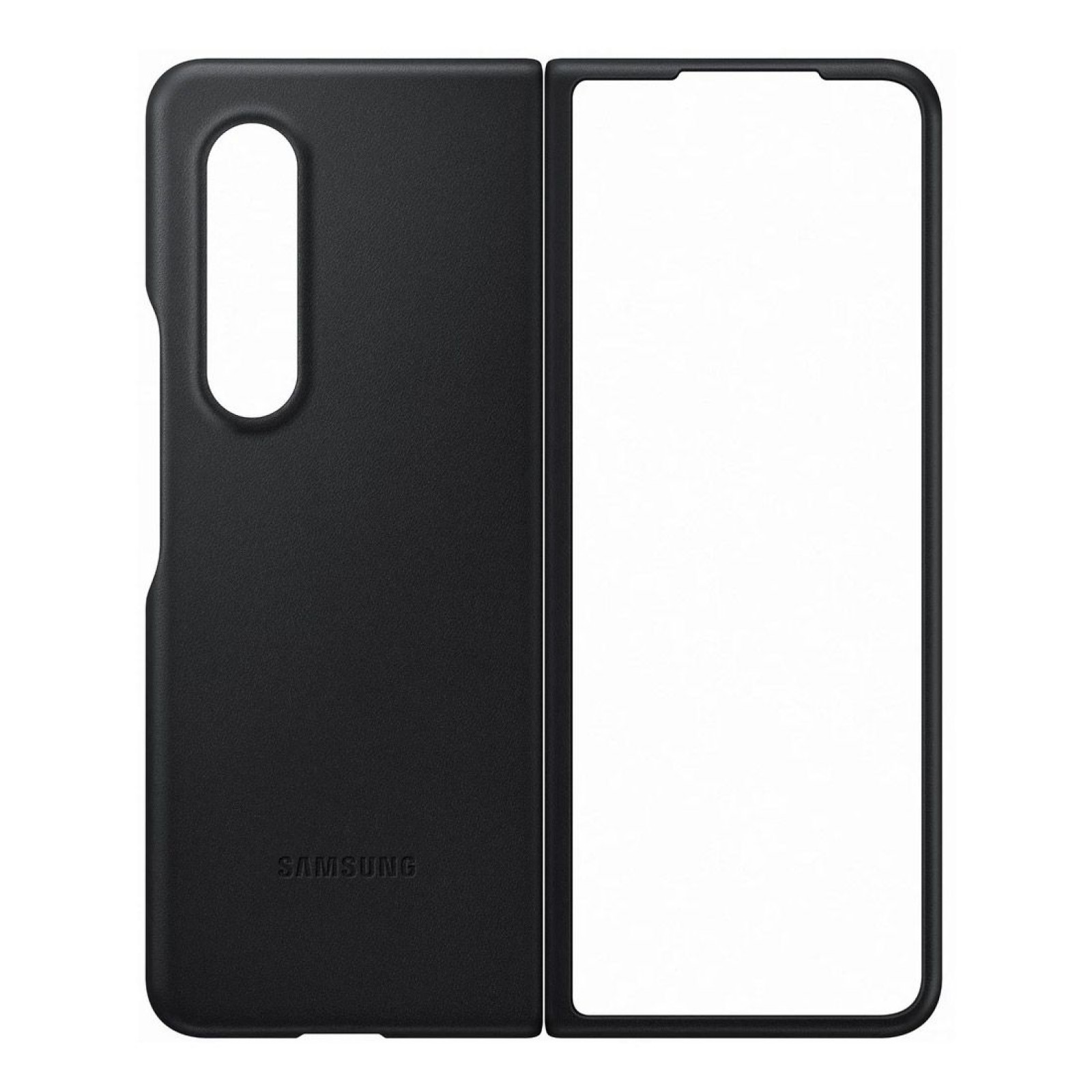 Оригинален Гръб Samsung Leather Cover за Galaxy Z Fold 3 - Черен, EF-VF926LBE