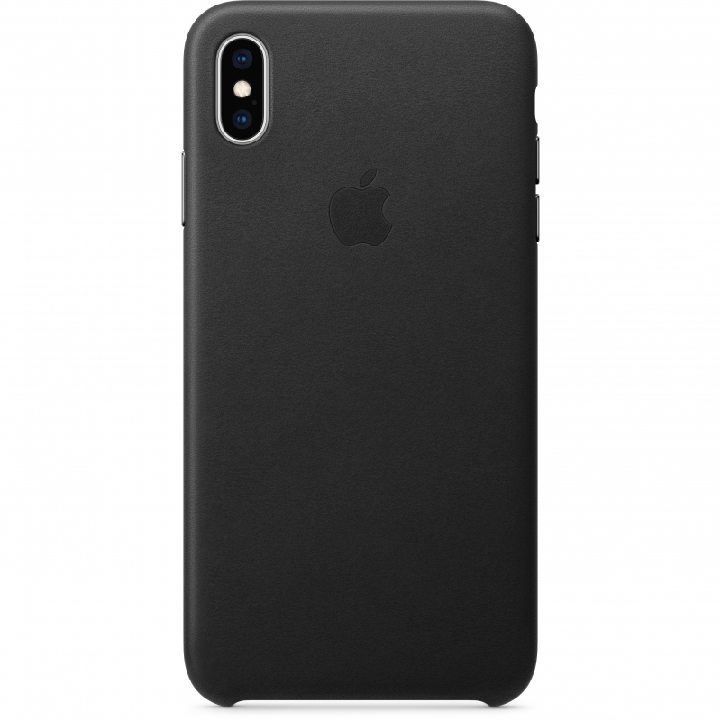 Гръб Apple Leather Cover за iPhone XS Max  - Черен, MRWT2ZM/A