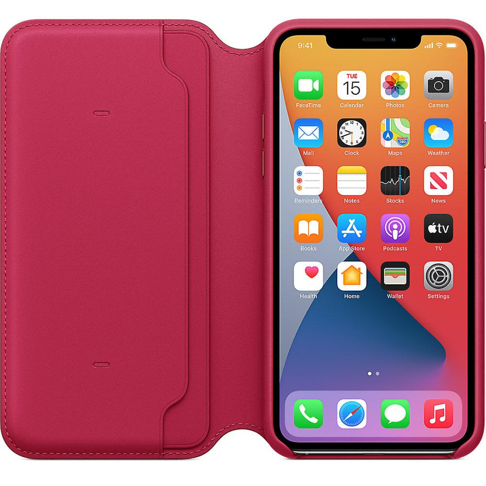 Оригинален калъф Apple Leather Folio Case за iPhone 11 Pro Max - Raspberry, MY1N2ZM/A - iPhone 11 Pro Max | Phoneplay.bg