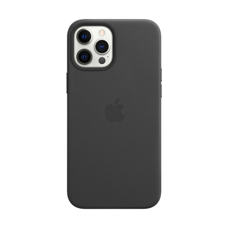 Оригинален гръб Apple за iPhone 12 Pro Max, Leather Magsafe Cover, Черен, MHKM3ZE/A