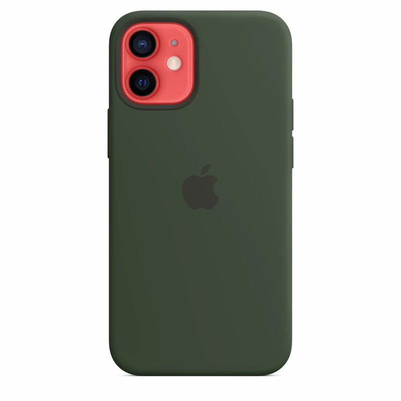 Оригинален гръб Apple за iPhone 12 Mini, Silicone Magsafe Cover, Тъмно зелен, MHKR3ZM/A