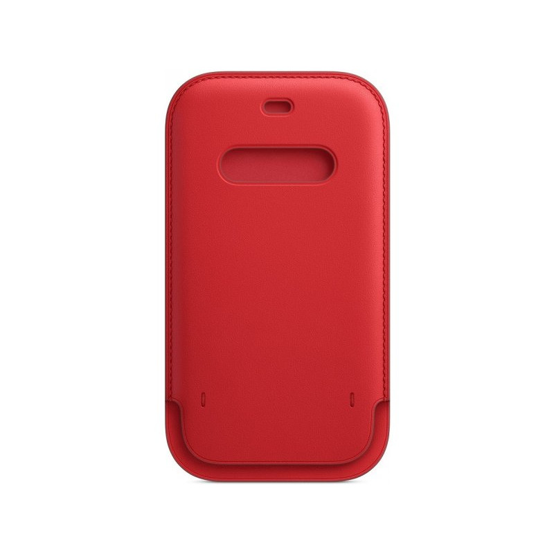Оригинален калъф  Apple Leather Sleeve MagSafe Cover за iPhone 12/12 Pro - Червен, MHYE3ZM/A