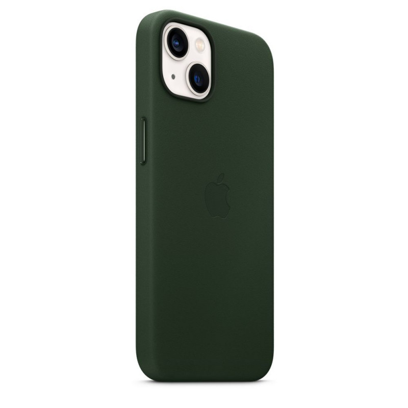 Оригинален гръб Apple Leather Case with MagSafe за iPhone 13/14  - Зелен, MM173ZM/A