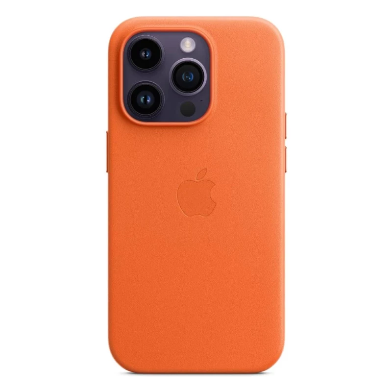 Оригинален гръб Apple за Iphone 14 Pro Leather Case with MagSafe - Orange