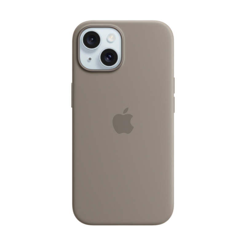 Оригинален гръб Apple за iPhone 15 , Silicone Magsafe Cover, Clay, MT0Q3ZM/A