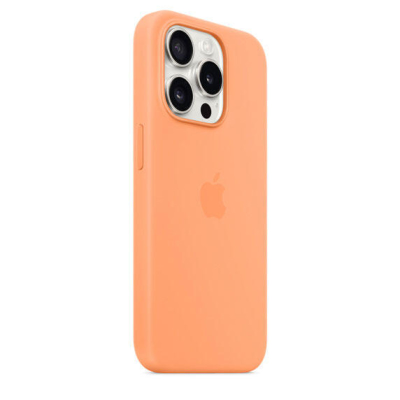 Оригинален гръб  Apple Silicone Magsafe Cover за iPhone 15 Pro - Orange Sorb, MT1H3ZM/A