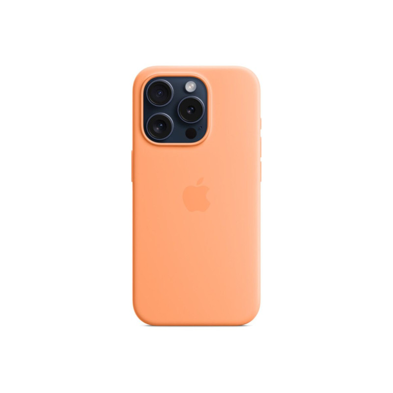 Оригинален гръб  Apple Silicone Magsafe Cover за iPhone 15 Pro - Orange Sorb, MT1H3ZM/A