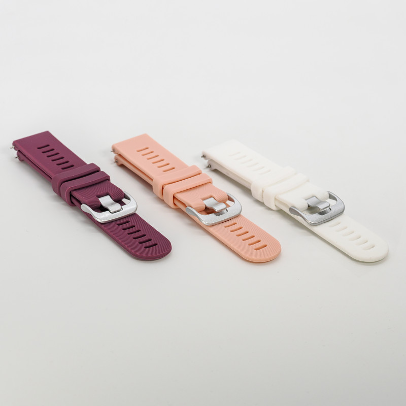 Каишки за Smart Watch 20mm, трио - Розов,лилав,бял