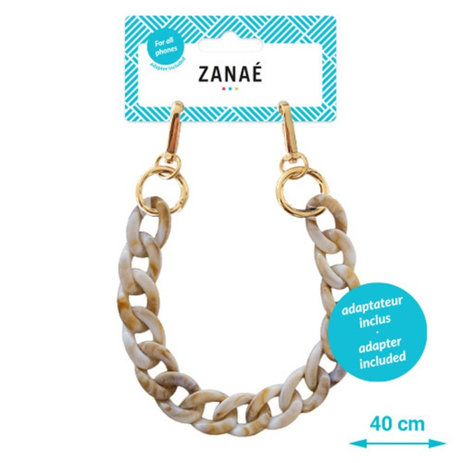 Огърлица за мобилен телефон  Zanae,Phone wristlaces, Turtle  Sand, S size, Многоцветен