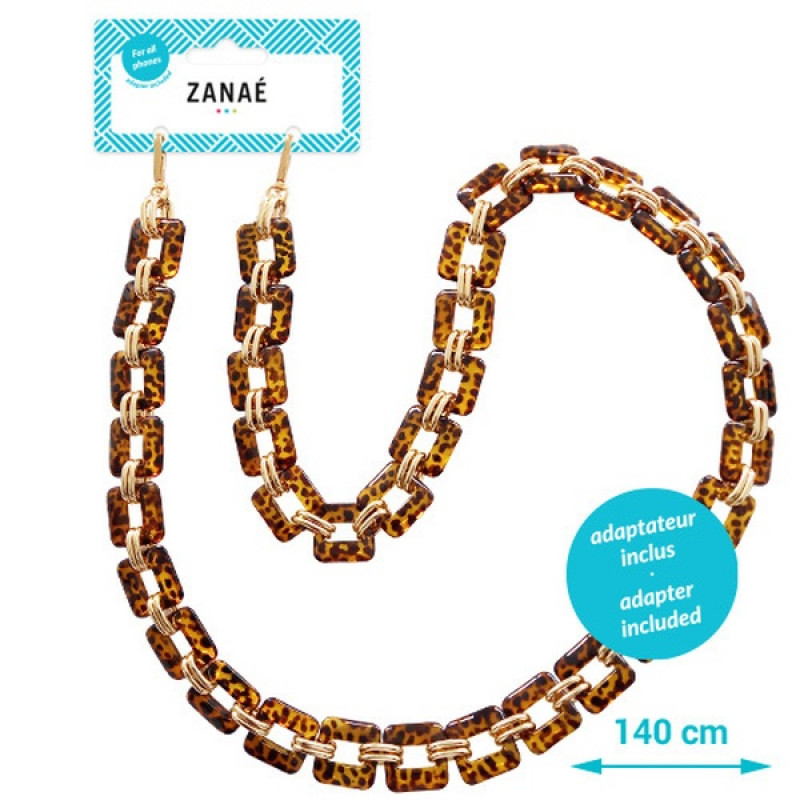 Огърлица за мобилен телефон  Zanae, Phone necklaces, L size, Golden fire, Златист
