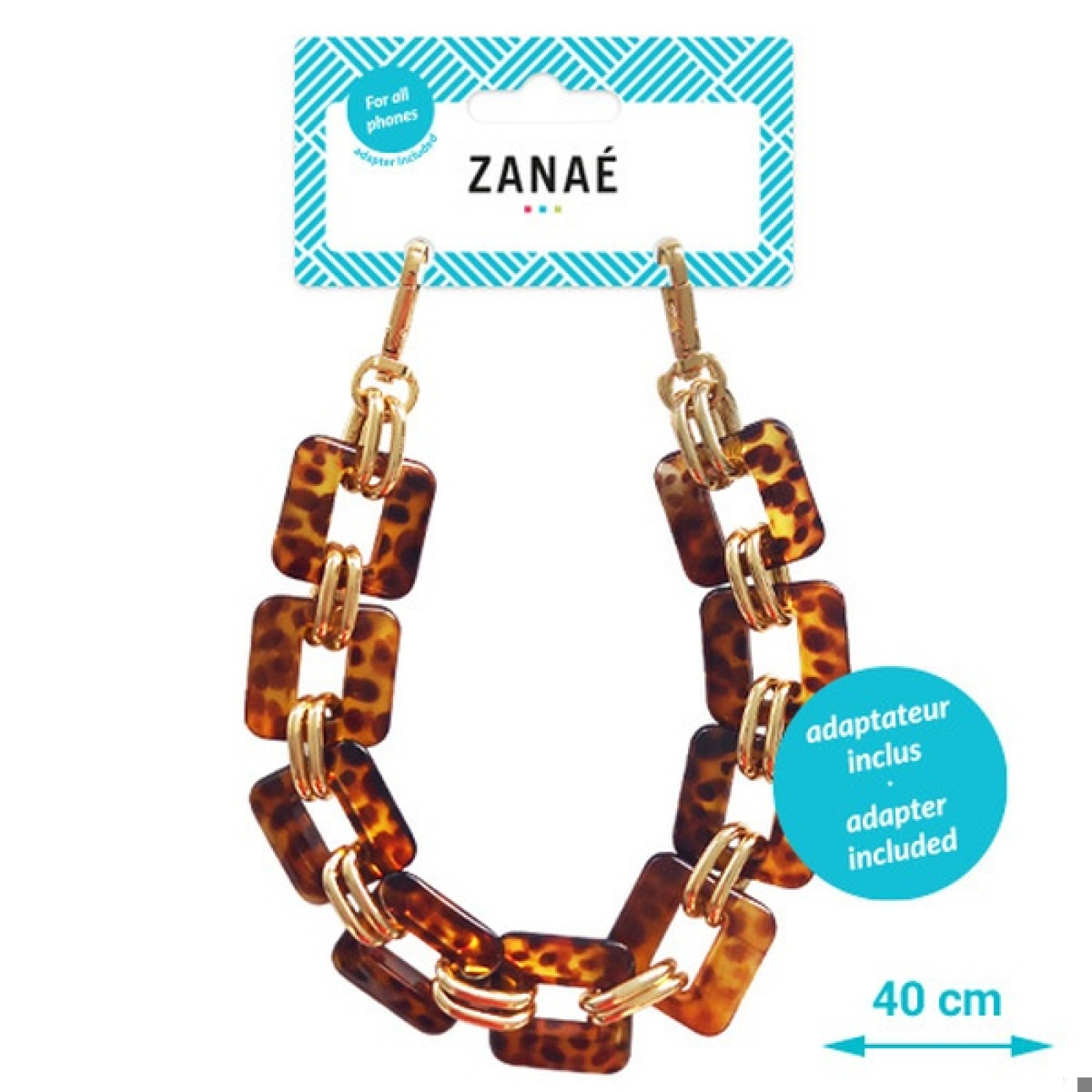 Огърлица за мобилен телефон Zanae, Phone wristlaces, Golden fire, S size, Златист