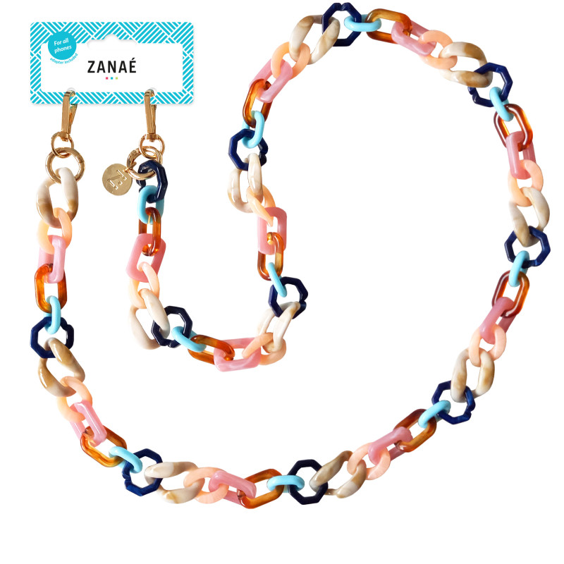 Огърлица за мобилен телефон Zanae, Phone Chain Necklaces,  Nirvana, Многоцветен