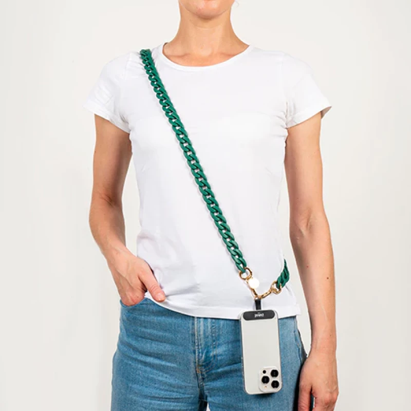 Огърлица за мобилен телефон Zanae, Phone Chain Necklaces, Mate emerald (large-links), L size, Зелен