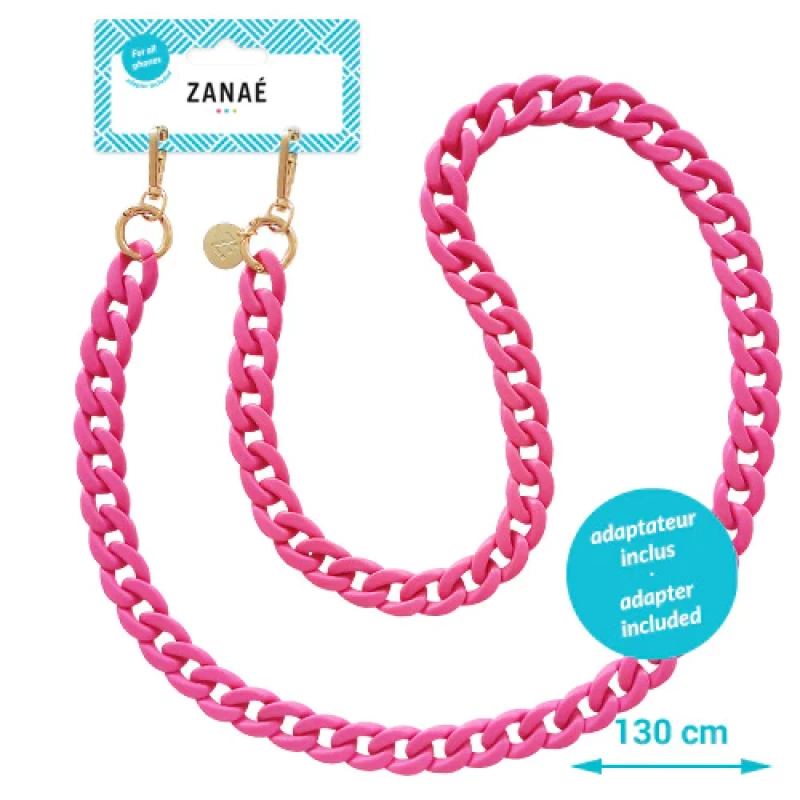 Огърлица за мобилен телефон Zanae, Phone Chain Necklaces, Mate goji (large-links), L size, Тъмно розов