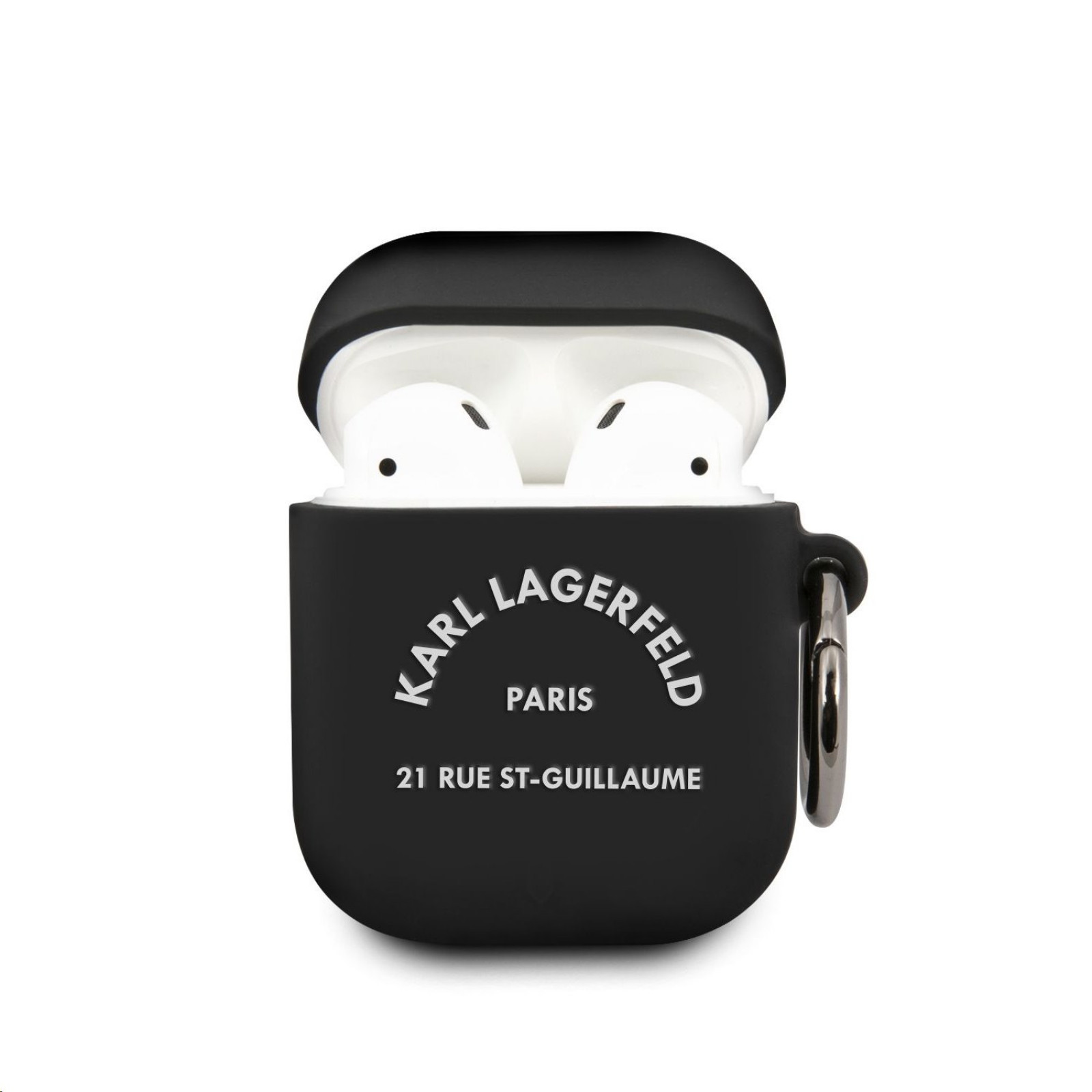 Калъф Karl Lagerfeld Rue St Guillaume Silicone Case за Airpods 1/2 - Черен