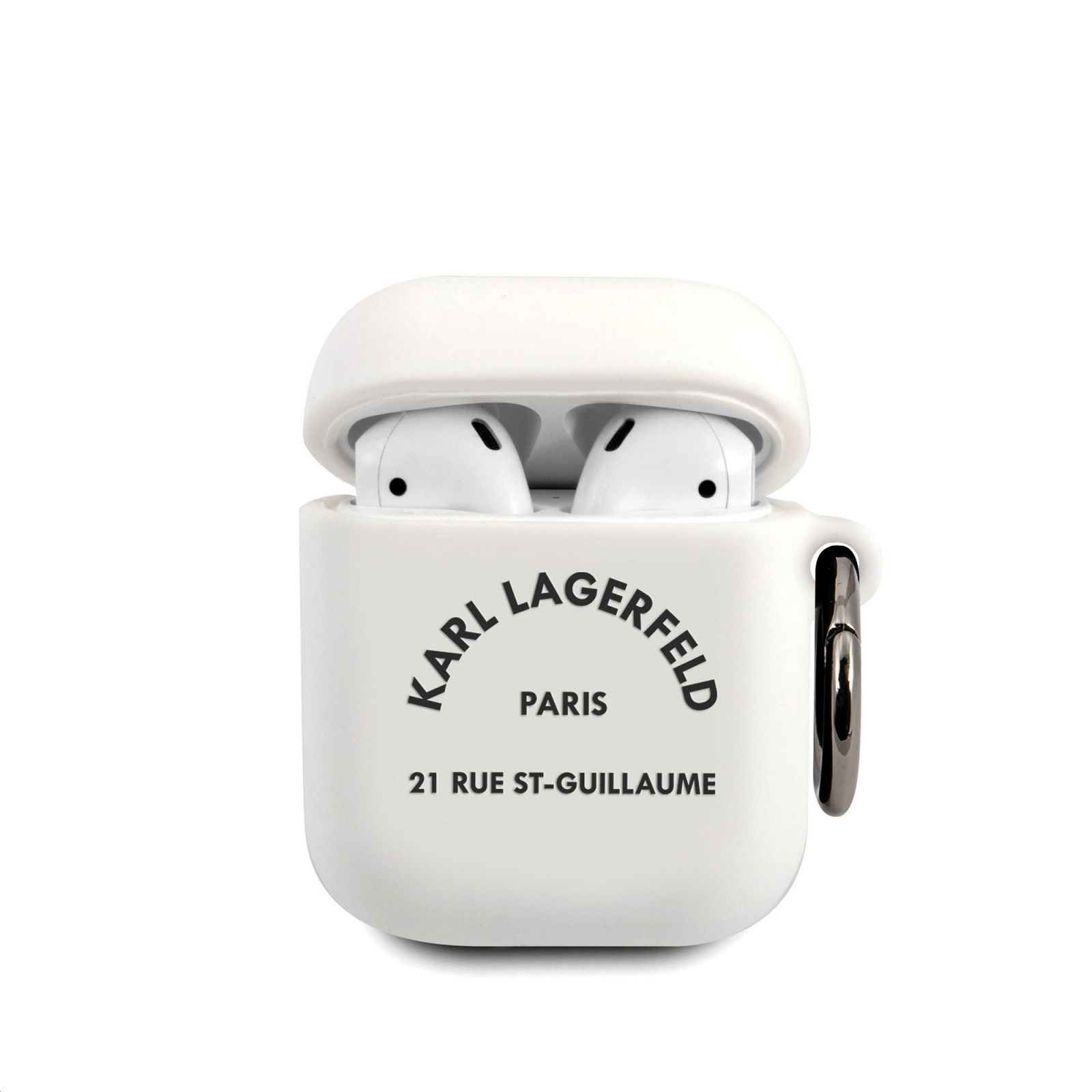 Калъф Karl Lagerfeld Rue St Guillaume Silicone Case за Airpods 1/2 - Бял