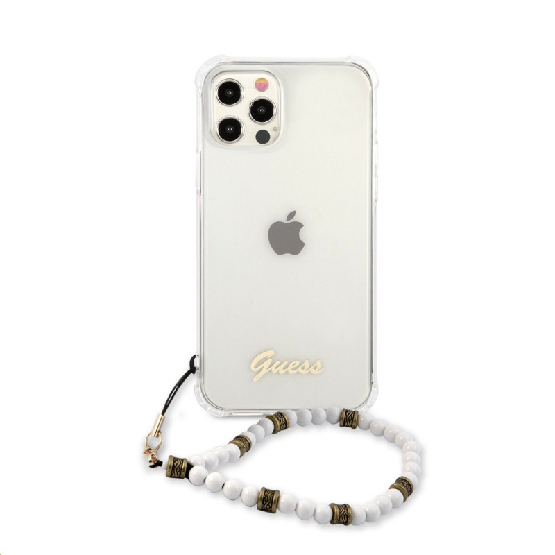 Гръб Guess PC Script and - Бял Pearls Case за iPho...