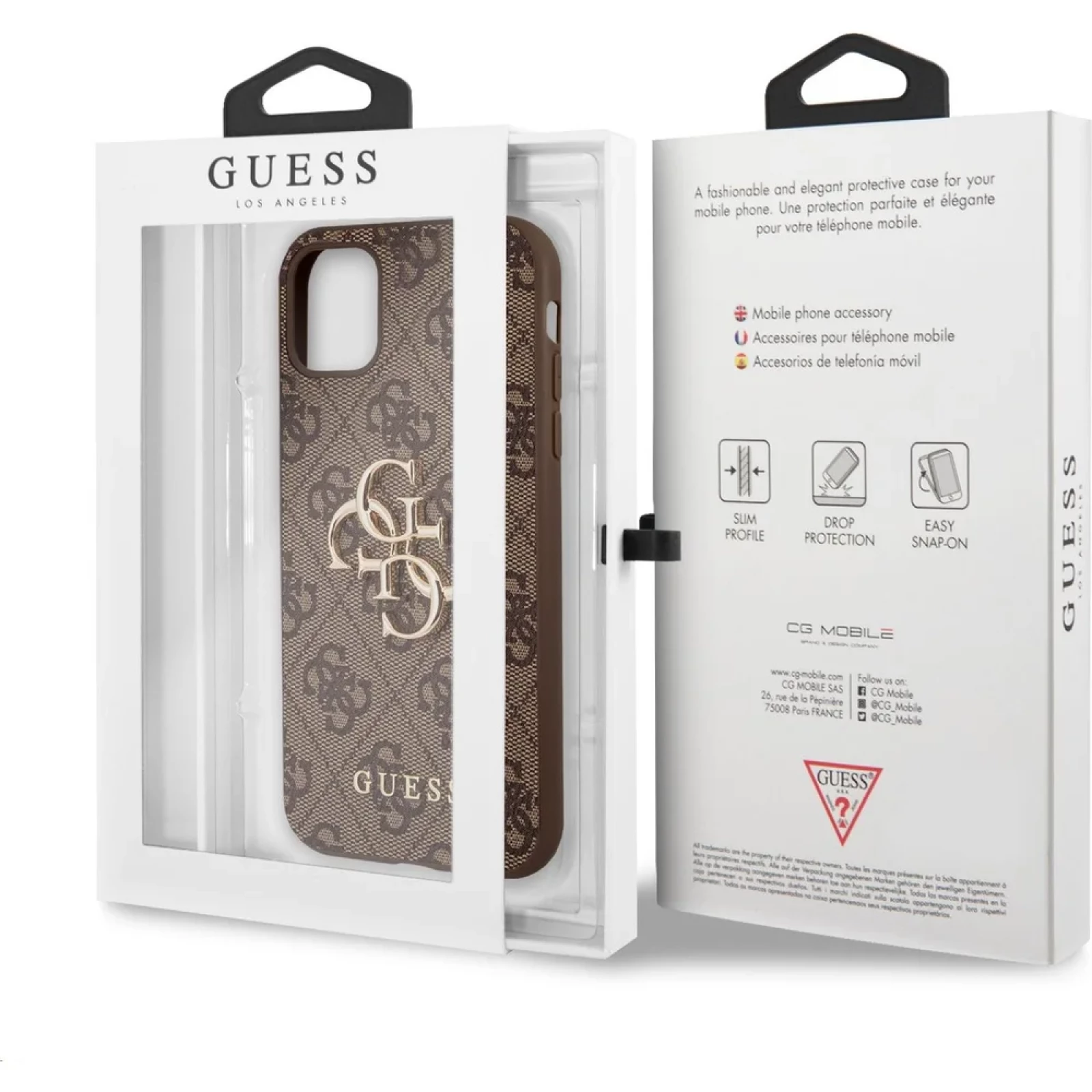 Гръб Guess PU 4G Metal Logo Case за iPhone 11 - Кафяв