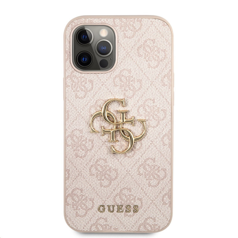 Гръб Guess PU 4G Metal Logo Case за iPhone 12 Pro Max  - Розов