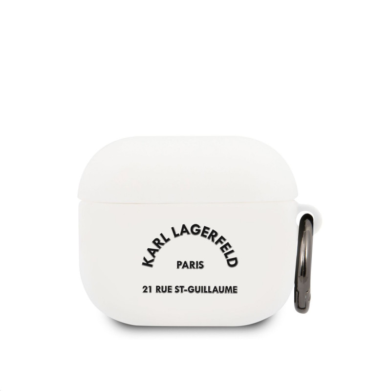 Калъф Karl Lagerfeld Rue St Guillaume Silicone Case за Airpods 3 - Бял