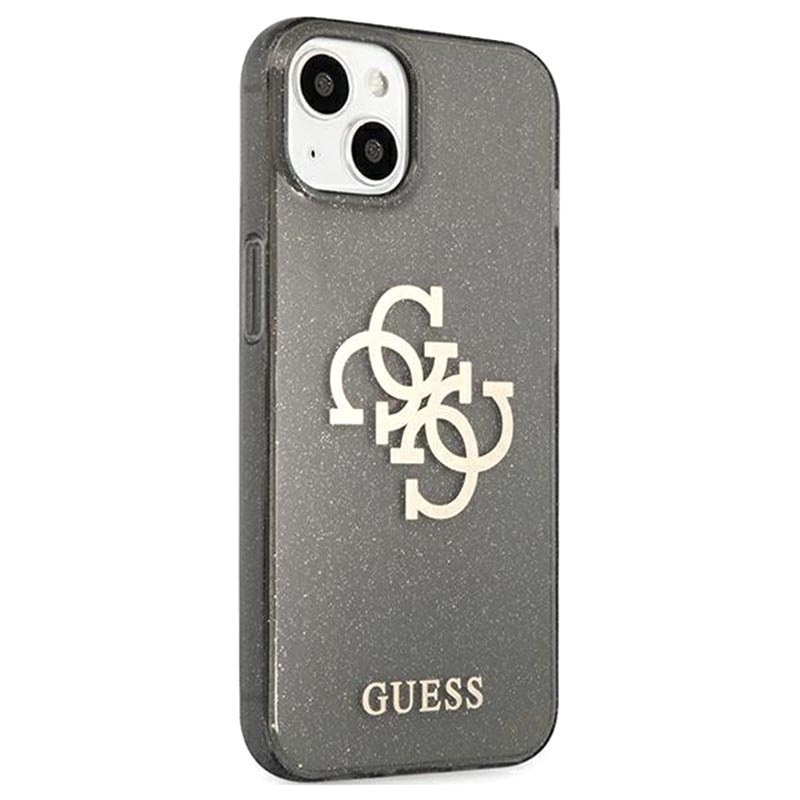 Гръб Guess TPU Big 4G Full Glitter Case за iPhone 13/14 - Черен