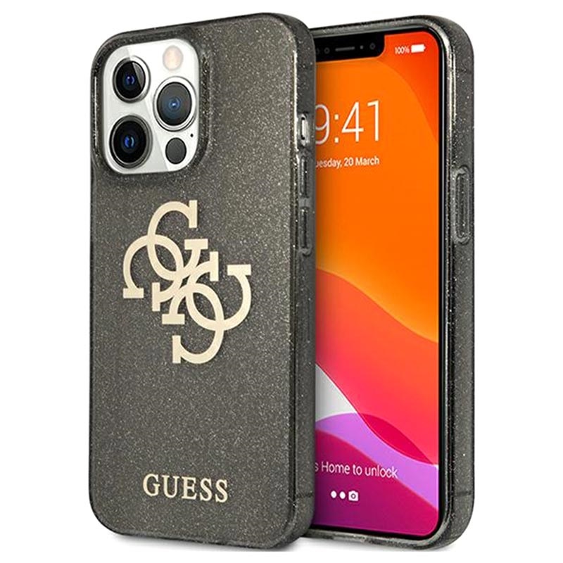 Гръб Guess TPU Big 4G Full Glitter Case за iPhone ...