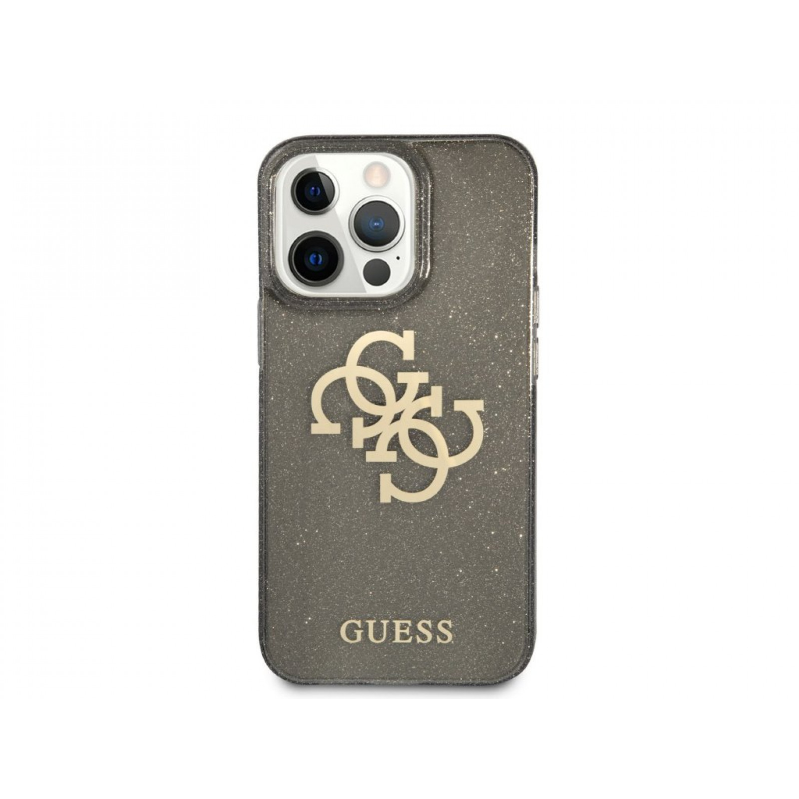 Гръб Guess TPU Big 4G Full Glitter Case за iPhone 13 Pro Max - Черен
