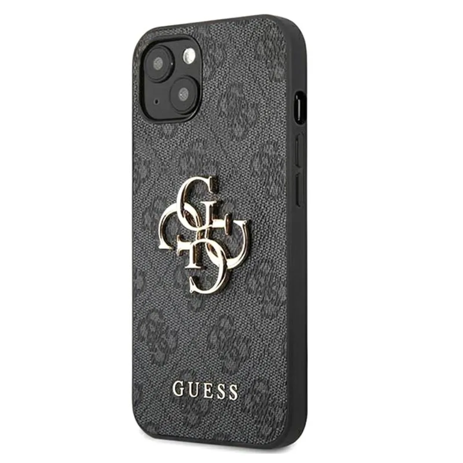 Гръб Guess PU 4G Metal Logo Case за iPhone 13 - Сив