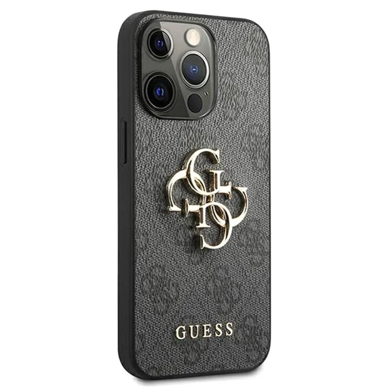 Гръб Guess за iPhone 13 Pro Max, PU, 4G Metal Logo Case, Сив